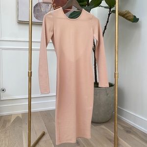 Pink Zara bodycon dress with cut out back